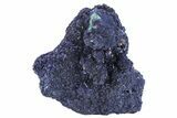 Sparkling Azurite Crystals on Fibrous Malachite - China #231832-1
